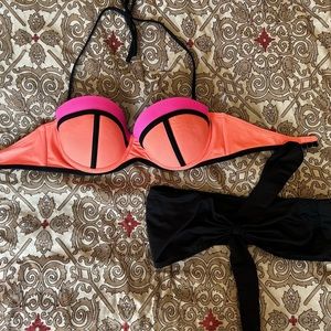 Two women bikini tops